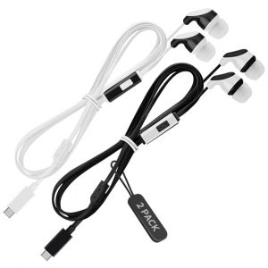 KALANKA-Lot de 2 &eacute;couteurs filaires USB C avec microphone, &eacute;couteurs intra-auriculaires compatibles avec iPhone 15, iPad Pro, Galaxy S23/S22, Pixel 8/7/6, &eacute;couteurs de type C pour appareils USB-C, &eacute;c - Neuf