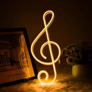 Eryi-Note De Musique Au Néon, Enseigne Au Néon Avec Symbole Musical, Enseignes Lumineuses Néon, Néon Led Lampe Gaming, Pour Décoration Murale, Mariage, Fête D'anniversaire, Bar, Boutique - Neuf