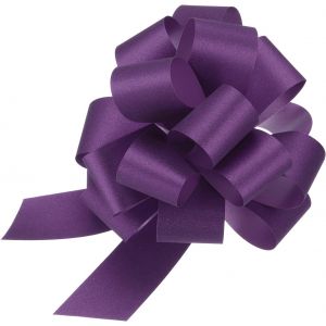 Kal-5pcs 4 Pouces Grand Noeud À Tirer Pailleté Ruban D'emballage Gros Noeuds À Tirer Violet Pour Paniers De Mariage Cadeaux Fêtes De Noël - Neuf