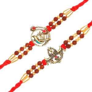 Kal-Lot De 2 Bracelets Rakhi Pour Brother Rakhi Bhai Bhabhi Bhaiya Et Bhatiji Veera Rakhi Raksha Bandhan Rakhi Ensemble Dora Bracelet Kalwa Avec Coffret Cadeau Pour Brother Sister Indian Traditional - Neuf