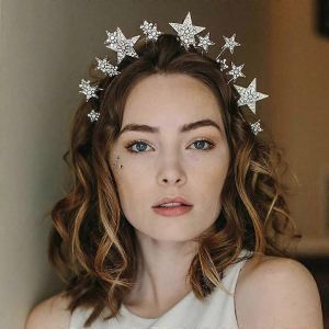 Charme Fée Couronne Mariage Femme Cristal Étoile Bandeau Mariée Couronne Cheveux Accessoires Strass Cheveux Cerceau - Neuf