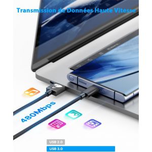 TIANYI-Câble USB C Charge Rapide [Lot de 3,1M+2M+3Mètres] Cable USB Type C Chargeur pour Samsung Galaxy S20 S21 S22 Plus Ultra S10 S10E S8 S9 A51 A71 A31 A52 A72 A41 A21 A21S A50 A40 A70 A13 A53 A12 - Neuf