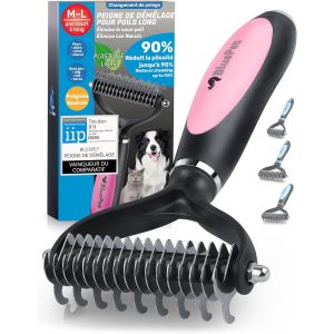 Jgd-Brosse Chiens & Chats &Agrave; Poil Long, Peigne D&eacute;m&ecirc;lage Professionnel, Pour Sous Poil Et N?uds, &Eacute;trille D&eacute;m&ecirc;lant Pour Poils Longs, R&acirc;teau De Toilettage, Demelant Chien Chat, &Eacute;limine Poils Morts - Neuf