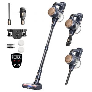 Proscenic P11 Lite Aspirateur sans fil, aspiration maximale de 28 kPa, autonomie jusqu'à 35 minutes, écran LED, démêlage automatique des cheveux, direction pivotante à 180° - Neuf