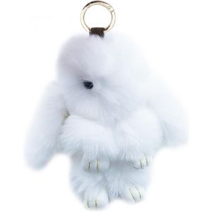 KAL-Mignon Grand. Lapin En Peluche Porte-Clés Lapin En Peluche 7 Pouces Porte-Clés Pom Poms Pendentif Sac À Main Clé De Voiture Décoration - Neuf
