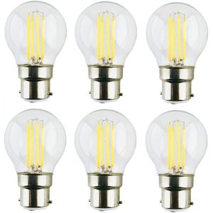 Lot De 6 Ampoules À Filament Ambre À Culot À Baïonnette De Style Vintage 4w Antique Golf Light Home G45 Small Globe Round B22 2700k Blanc Chaud 40w Remplacement Incandescent - Neuf