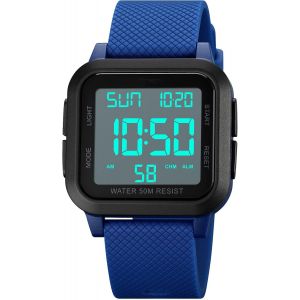 Montre Num&eacute;rique De Sport Pour Homme,&Eacute;tanche,Avec R&eacute;tro&eacute;clairage Led,Alarme,Compte &Agrave; Rebours,Double Heure,Chronom&egrave;tre,12/24 Heures Pour Homme,Femme,Adolescent.[J168] - Neuf