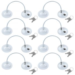 Lot de 8 verrous de s&eacute;curit&eacute; enfant pour r&eacute;frig&eacute;rateur avec cl&eacute;s, pour placards, tiroirs, fen&ecirc;tres et portes - Neuf