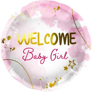 Ballon En Aluminium Welcome Baby Girl Rose - 45 Cm - Neuf