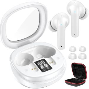 KAL-Ecouteurs Bluetooth Sans Fil Pour Samsung A16 A06 A56 A26 A34 Pixel 9A,Casque Bluetooth 5.3 Avec Enc Réduction Bruit Mic Led Hifi Son Stéréo 50H Durée Lecture Usb-C Charge Rapide Pour Iphone 16E - Neuf