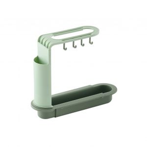Hjlian Support D'evier Retractable En Plastique A Double Couche Pour Cuisine, Vert - Neuf