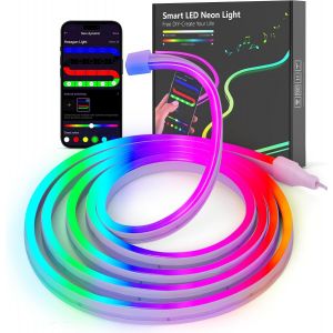 Eryi-Neon Ruban Led 2m, Rgb Bande Led Avec Contrôle App Contrôle, Flexible Étanche Découpable Synchronisation Musicale Bandeau Lumineuse Led Pour Intérieur Déco Maison - Neuf