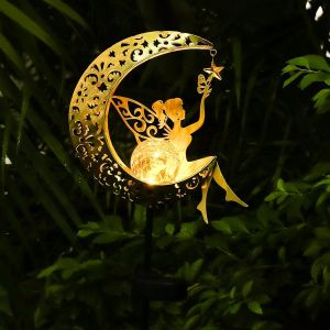 Hdkha-Lanterne Solaire Décorative Pour Jardin - Boule En Verre Fissuré Étanche Avec Led Jaune Chaud - Éclairage Solaire Pour Allée, Pelouse, Terrasse Ou Balcon - Idéal Cadeau Femme/Maman/Grand-Mère - Neuf