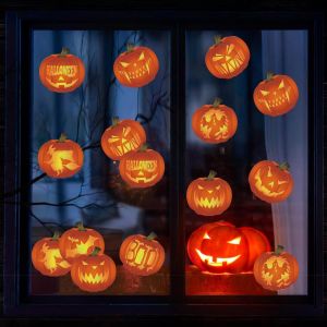 Stickers De Fen&ecirc;tre Halloween,Stickers Muraux Halloween,Sticker Mural Citrouille,Autocollant Muraux F&ecirc;te Halloween,Autocollant Mural De Halloween Pour Porte Miroir,Amovible Autocollant Halloween D&eacute;co - Neuf