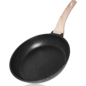 Jexnovashop-Poele &Agrave; Frire Antiadh&eacute;sive, 24 Cm Rev&ecirc;tement De Granit, Po&ecirc;le &Agrave; Omelette Casseroles, Anti-Adh&eacute;sif Sans Pfoa, Compatible Tous Feux Dont Induction, Manche Restant Froid, Saine Et Non Toxiqu - Neuf