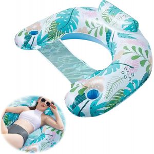 Bouee Piscine, 4 In 1 Matelas Gonflable Piscine, Portable Hamac D'eau Gonflable, Fauteuil Gonflable De Piscine, Manuelle Jouets De Piscine Pour Plage Partie Vacances - Neuf