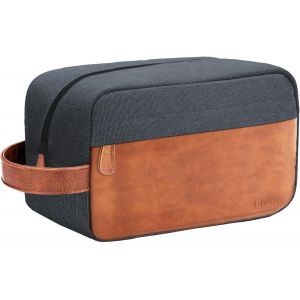 KALANKA-Trousse de Toilette de Voyage pour Homme, Trousse de Toilette &agrave; Suspendre, Trousse Dopp Hydrofuge en Cuir synth&eacute;tique, Sac de Voyage pour Accessoires de Toilette,Bleu Marine - Neuf