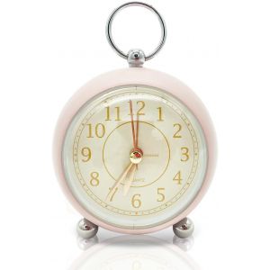 Petit r&eacute;veil Vintage avec veilleuse, Vert, Mouvement &agrave; Quartz Silencieux, sans tic-tac, d&eacute;coratif, pour Table de Chevet, Bureau, Cuisine, Chambre, &eacute;tag&egrave;re, Table de Chevet (Bleu) - Neuf