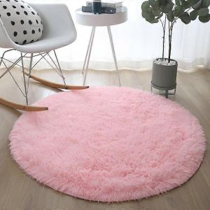 Tapis Rond En Peluche Pour Salon, Canape, Repose-Pieds, Moelleux Et Doux, Pour Chambre D'enfant, Balcon, Hangi - Neuf
