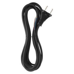 Rubber connection cable,5 m,power cable,connection cable,iron,Schuko connection cable,2x1.0 mm&sup2;,H05RN-F rubber/neoprene,black - Neuf