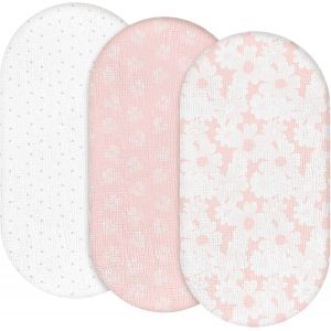 Tzf-Lot De 3 Draps-Housses, Protège-Matelas, Pour Parc, 100 % Mousseline De Coton, Doux, Pour Poussette, Cadeau De Naissance, Couleur Rosebud - Neuf