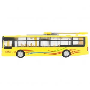 Mini-bus electrique a roues en alliage 1:48, modele de voiture, jouet sonore clignotant, vehicule a tirer, cadeau (jaune) - Neuf
