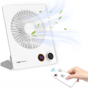 Mini ventilateur de table USB 5000 mAh Ventilateur portable inclinable à 180° Avec télécommande Vitesse en continu Vent puissant Silencieux Noir - Neuf