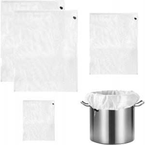 4 Pcs 200 Mesh 45 X 60cm Sac Filtre Pour Brassage De Bière Sac A Lait Vegetal S En Maille Poche Filtrante Avec Cordon Tissu Passoire Filtre De Brassage Pour Vin Bière,Jus,Lait De Soja - Neuf