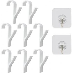 Lot De 8 Crochets Pour Radiateurs Ronds - Multi-Usages - Pour Radiateur Rond - Crochets Porte-Serviettes - Crochets Pour Peignoir - Pour Tous Les Radiateurs Standard - Blanc - Neuf