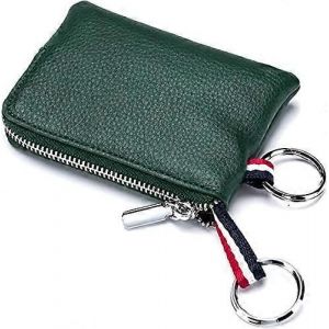 Porte-monnaie en cuir pour homme,mini double porte-cl&eacute;s porte-cartes interchangeable vert fonc&eacute; - Neuf