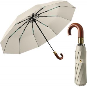 meimie-Parapluie Pliable Luxueux Pour Homme - Portable - Pour Le Golf - Sac À Dos De Voiture - Ouverture Automatique - Couche De Revêtement En Tissu - Bloque Le Tissu - Protection Contre La Pluie Et Le - Neuf