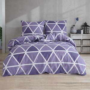 Sjzg-Parure De Lit En Coton Imprim&eacute; 135 X 200 Cm, 155 X 220 Cm, 200 X 200 Cm, 200 X 220 Cm, Design : Berkia Bleu - Neuf