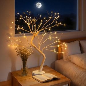 Subzonal-Arbre Lumineux Led, 108 Leds, Bouleau Lumineux Avec 8 Modes, Usb Et Piles, Arbre De D&eacute;coration Int&eacute;rieur Pour No&euml;l, Salon, Mariage, F&ecirc;te, Table, Printemps - Neuf