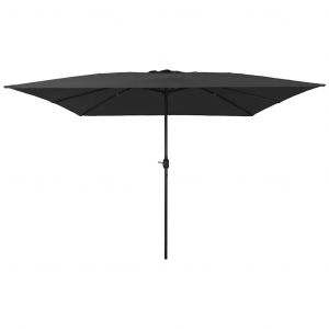 Parasol De Jardin Pliable Durable 295 X 295 X 245 Cm Design Moderne En Polyester Anthracite Helloshop26 02_0058797 - Neuf
