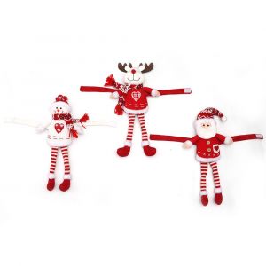 Lot De 3 Embrasses De Rideaux De Noël, Motif Élan Et Père Noël, Décorations De Fenêtre, Crochets De Rideaux - Neuf