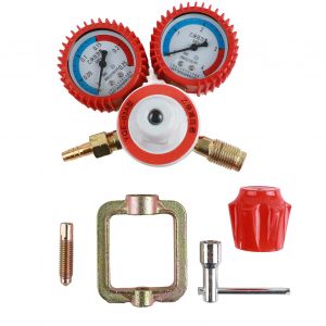 Manometre d'oxygene et d'acetylene, reducteur de pression pour soudage electronique (acetylene) - Neuf