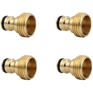 Lot de 4 raccords rapides pour tuyau d'arrosage, filetage mâle en laiton de 3/4 po, adaptateur de connexion rapide - Neuf
