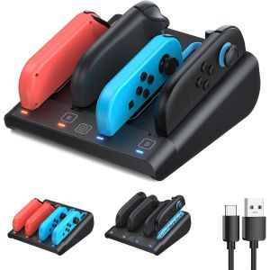 Eryi-[Compatible Avec Switch 1/2] Chargeur Manette Pour Switch 2/Switch 1/Switch Oled, Chargeur Compatible Avec Nintendo Switch 2 Pour Joycon 2, Accessoires Pour Switch(Noir) - Neuf