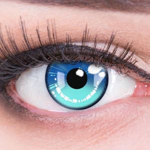 Kalanka-Lentilles Couleur Cosplay - Manga Bleu Anime Arc 2 Blue. Pour Halloween, Fantaisie, Carnaval I 1 Paire (2 Pièces) I Sans Correction I 0,00 Dioptries - Neuf