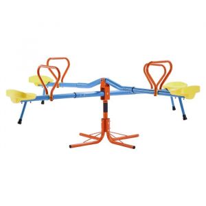 Balan&ccedil;oire &Agrave; Bascule Enfants-Duoku-Capacit&eacute; 49,9 Kg Par Si&egrave;ge-Poign&eacute;es Ergonomiques-Pieds Support &Agrave; 4 Branches-Rotation &Agrave; 360&deg; - Neuf