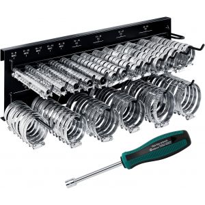 VornixorSarlshopGRAFT support mural de colliers de serrage | 227 pc | Support et tournevis | Colliers de serrage tuyaux | Serrage tuyaux r&eacute;glable | Colliers de serrage de tuyau | Organizer Rack - Neuf
