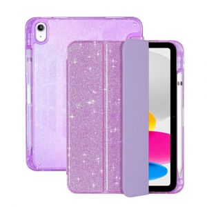 Chicslick-Étui Pour Tablette Pour Ipad A16, Avec Porte-Crayon, Funda Pour Ipad 11, 10e Génération, Housse Intelligente Pour Ipad Air 11, Coque Scintillante,Air 5 Air 4,Violet[X929] - Neuf