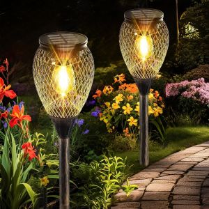 Lampes Solaires Ext&eacute;rieur Jardin,1000mah,Ip65 &Eacute;tanche,Lampes Solaires Etanches Pour Ext&eacute;rieur,Solaire Pour D&eacute;coration De Jardin De Patio De Pelouse D'all&eacute;e (Lot De 2) - Neuf