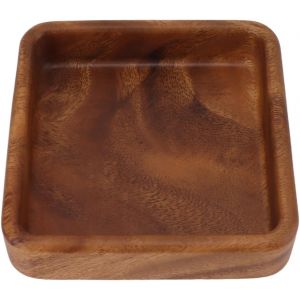 Checarzhn--No1-Plateau De Service En Bois, Assiette De Fruits En Bois De Noyer, Plateaux De Service Décoratifs, Plateau Pour Collation, Petit Déjeuner, Café, Thé, Apéritif(Carré 15x15cm) - Neuf
