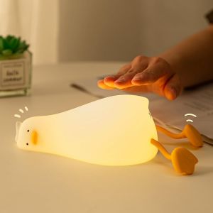 Kuwl-Lampe Canard, Led Bébé Silicone Veilleuse Canard, Veilleuse Enfant Rechargeable Usb, Cadeau Pour Bébés, Déco Chambre Lampe Chevet, Fonction Minuterie, Veilleuse Pour Enfants Et Tout Petits - Neuf