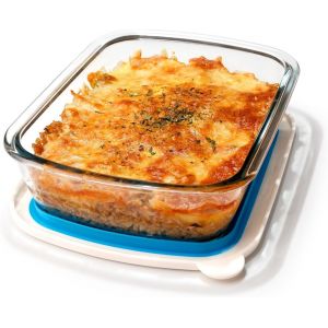 Petit Plat À Lasagnes Rectangulaire En Verre Avec Couvercle En Plastique Sans Bpa, 16 X 23 Cm, Résistant Au Four - Neuf