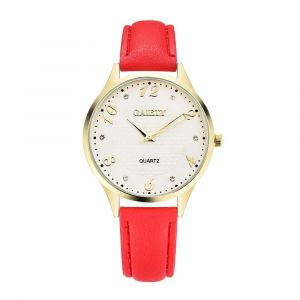 Gaiety Femmes Pu Cuir Casual Montre Quartz Cadran Montre-Bracelet (Rouge) - Neuf