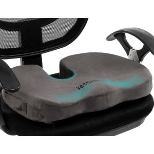 SUBZONAL-Coussin de Si&egrave;ge Orthop&eacute;dique Anti-D&eacute;rapant,Coussins en Mousse M&eacute;moire Gel pour avec Housse Velboa,Soulage Les Douleurs du Coccyx, du Dos et la Sciatique - Neuf