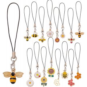 Kal-16 Pièces Lanière De Porte-Clés Chaîne De Téléphone Pendentif Pendentif De Téléphone Portable Peut Être Utilisé Comme Breloque Pour Téléphones Portables, Portefeuilles, Porte-Clés - Neuf