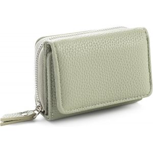 RFCBC-Portefeuille Femme Cuir Porte Monnaie Femme Petit avec Fermeture éclair Poche à Monnaie Mini Portefeuille Femme, Vert - Neuf